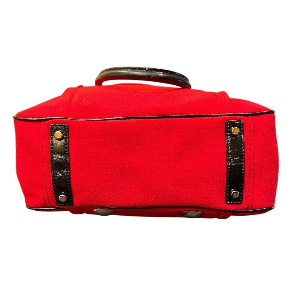 Kate Spade Red Wool Shoulder Bag Women's Handbag Gold Accents